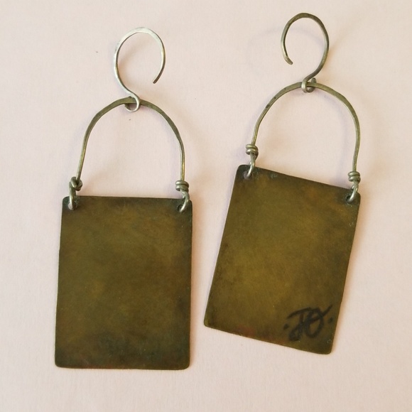 Sterling artisan handmade owl panel earrings! - Picture 4 of 4